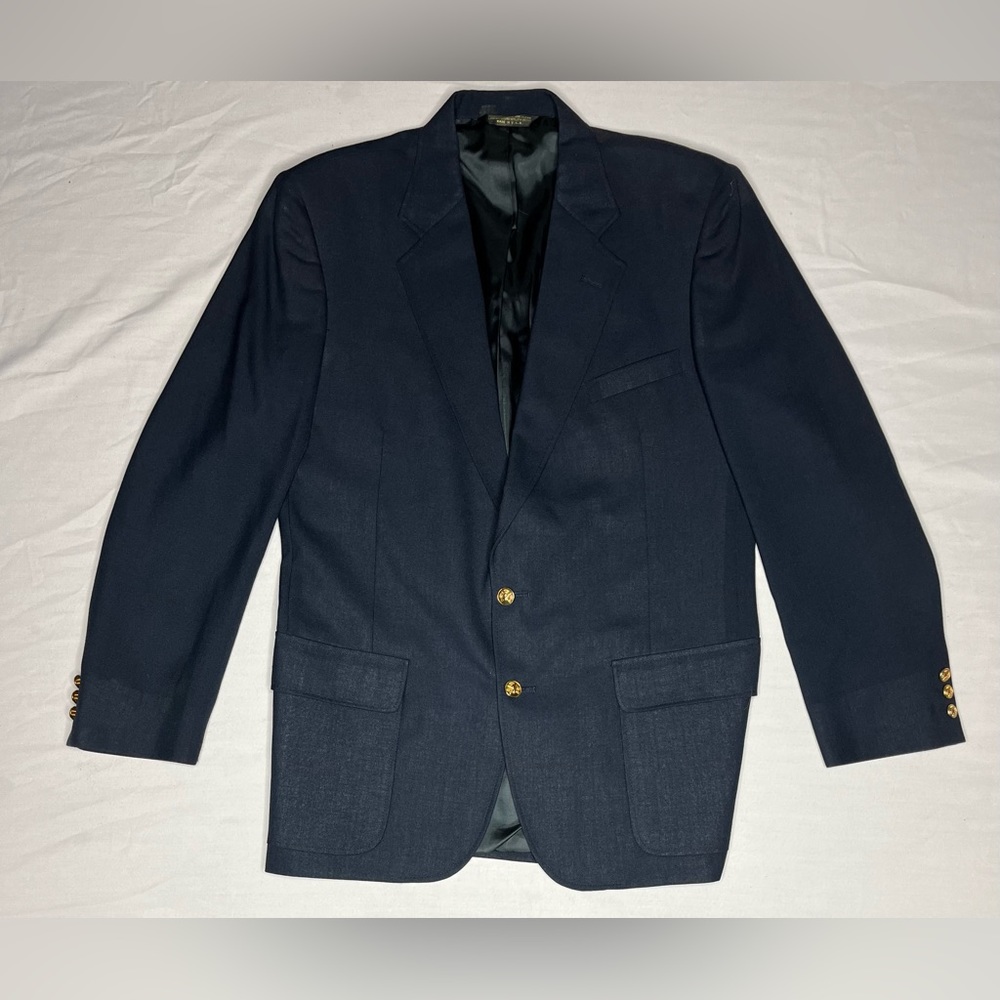 American Trend Blazer‎ Mens 43 Dark Blue Sport Coat Jacket Made in USA